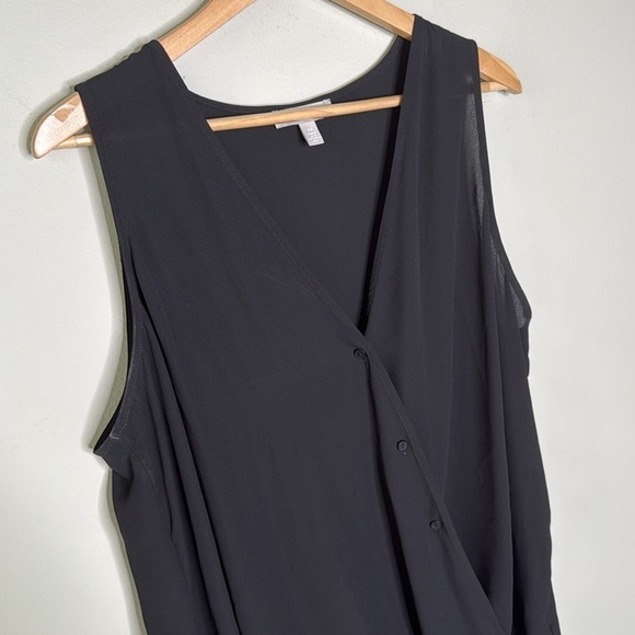 Chelsea 28 Nordstrom Sleeveless V-Neck Wrap Top Blouse in Black Size XXL - Picture 3 of 6
